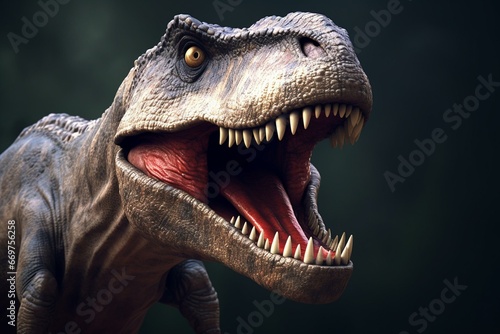 3D-rendered T-rex. Generative AI © Edward