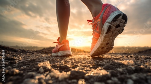 runner running on seaside beach on sunset, fitness runner during outdoor workout. Jogging at outdoors. running for exercise. fitness, silhouette, sunrise, exercise, fitness, health, generate by AI.