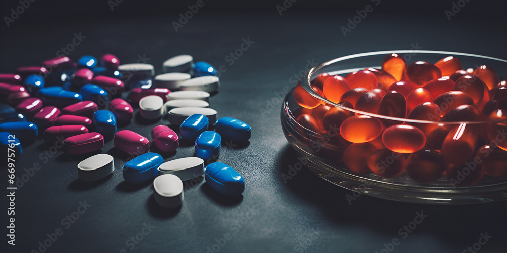 Hypochondriac cocktail tablets drugs  Generative Ai - obrazy, fototapety, plakaty 
