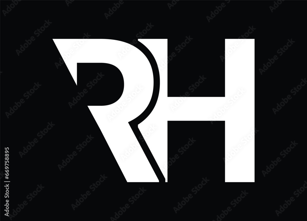 RH letter logo and monogram logo RH letter logo and monogram logo