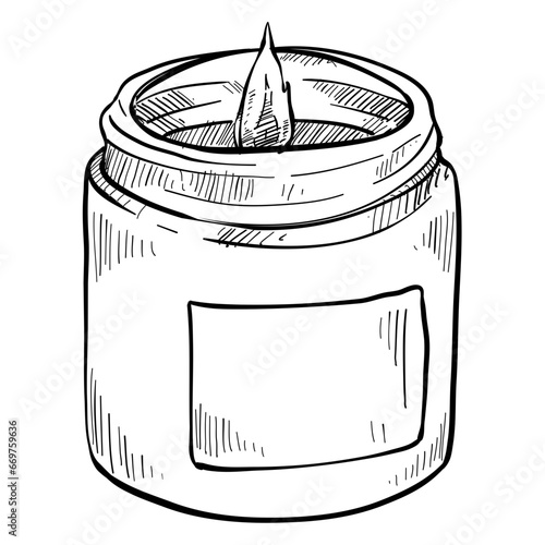 candle hand drawn