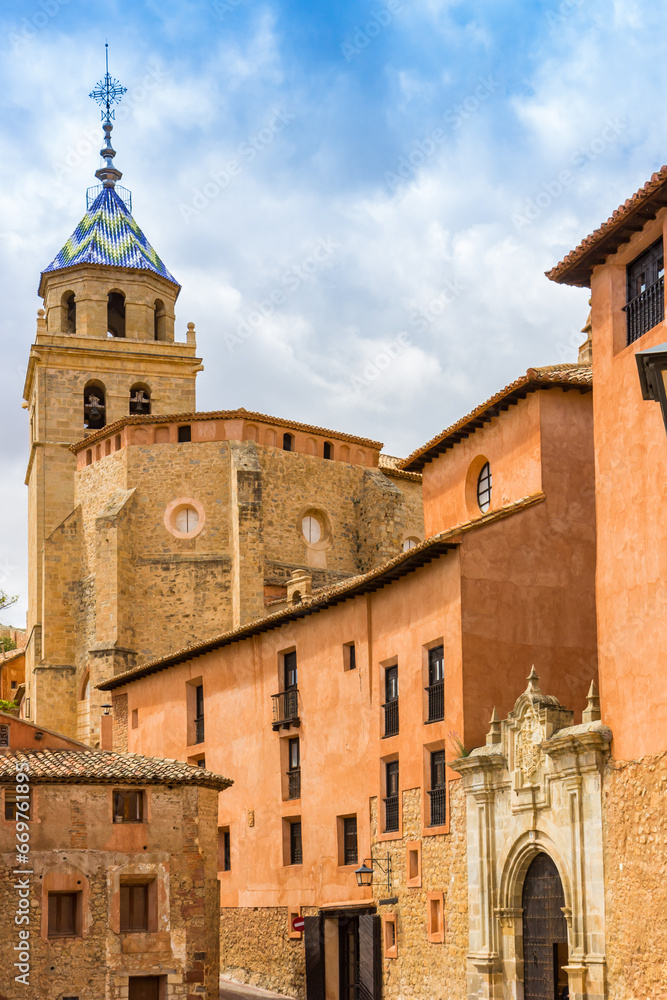 Tower of the cathedral in Albarracin, Spain