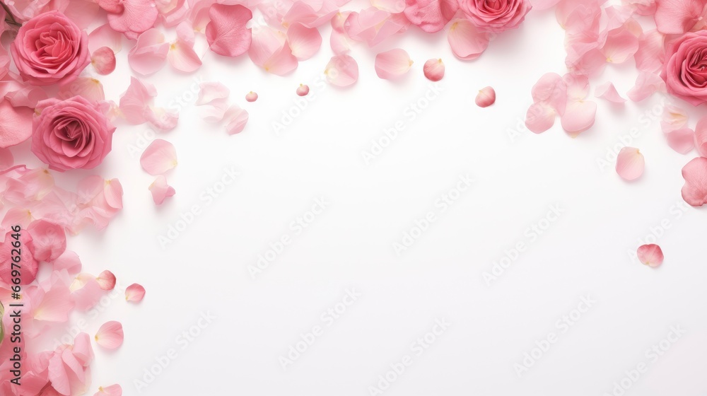 Flowers Composition Frame Made Rose, Background Image,Valentine Background Images, Hd
