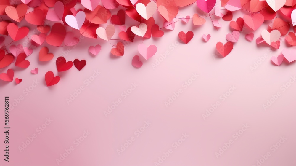Gentle Pink Red Hearts Chinese Paper, Background Image,Valentine Background Images, Hd