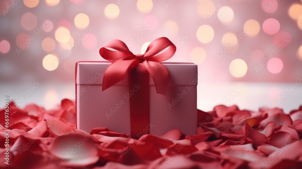 Holiday Background Rose Petals Gift Box, Background Image,Valentine Background Images, Hd
