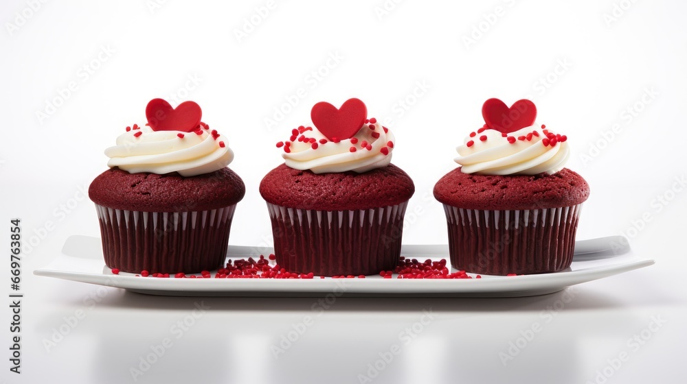 Red Velvet Cupcakes Decorations Valentines Day, Background Image,Valentine Background Images, Hd