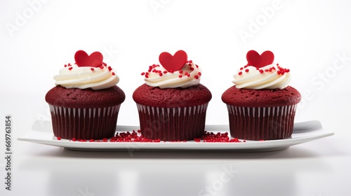 Red Velvet Cupcakes Decorations Valentines Day  Background Image Valentine Background Images  Hd