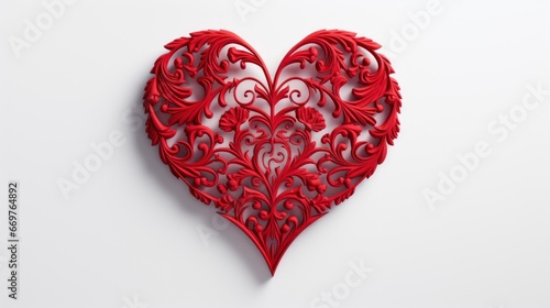 Valentines Day Decorative Heart On Red   Background Image Valentine Background Images  Hd