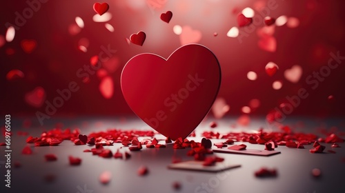 Valentines Day Greeting Card Red Heart  Background Image Valentine Background Images  Hd