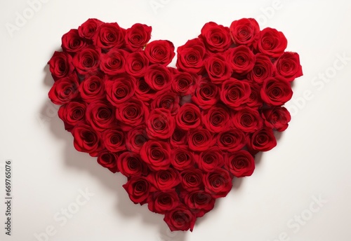 Valentines Day Heart Made Red Roses photorealistic, Background Image,Valentine Background Images, Hd