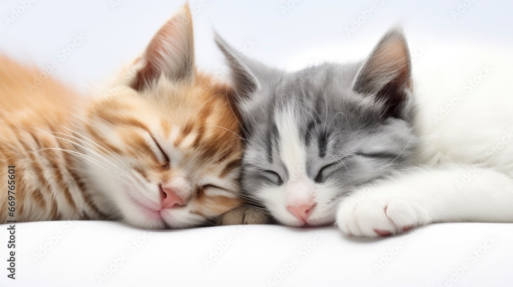 Couple Cute Kittens Love Sleeping, Background Image,Valentine Background Images, Hd