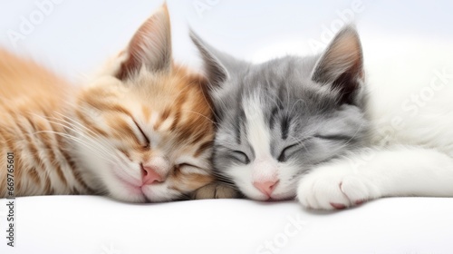 Couple Cute Kittens Love Sleeping, Background Image,Valentine Background Images, Hd