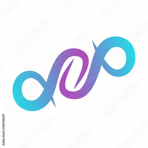 Infinite symbol logo vector. Blue purple.
