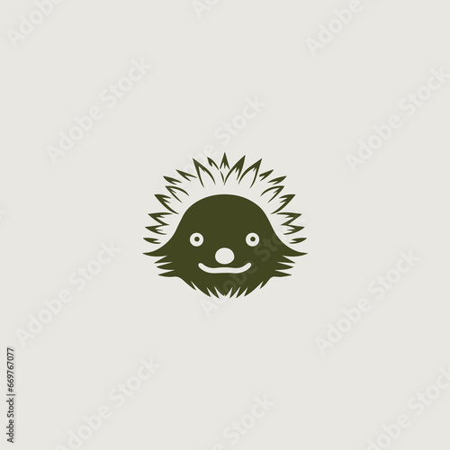 ハリネズミをシンボリックに用いたロゴのベクター画像