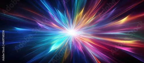 Glossy multicolored fractal star in a vibrant abstract background
