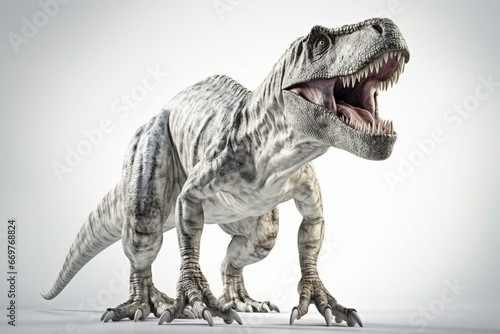 Tyrannosaurus rex on a white background. Generative AI