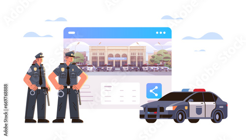 policemen in uniform officers men cops standing together police service happy labor day celebration