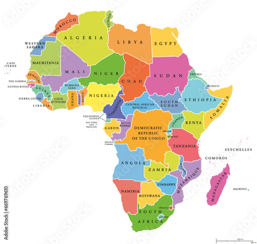 Map of Africa with names
