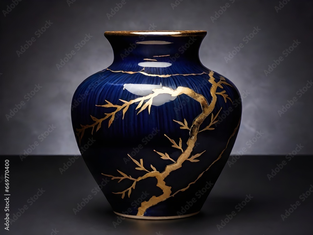 Eternal Beauty: Kintsugi-Inspired Ceramic Vase