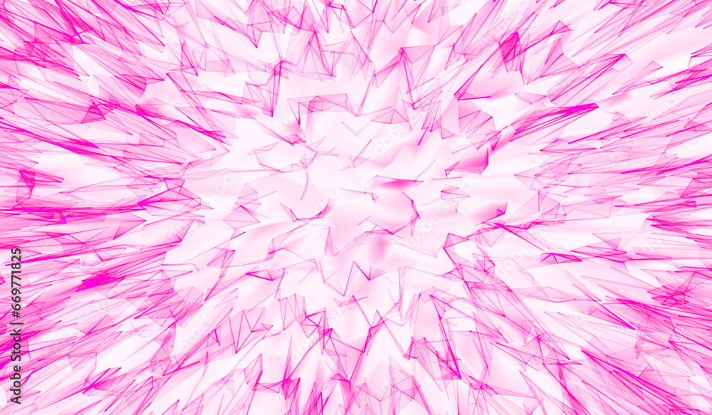 3D abstract digital technology pink light particles
