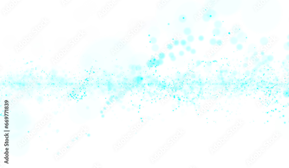 Obraz premium 3D abstract digital technology blue light particles wave