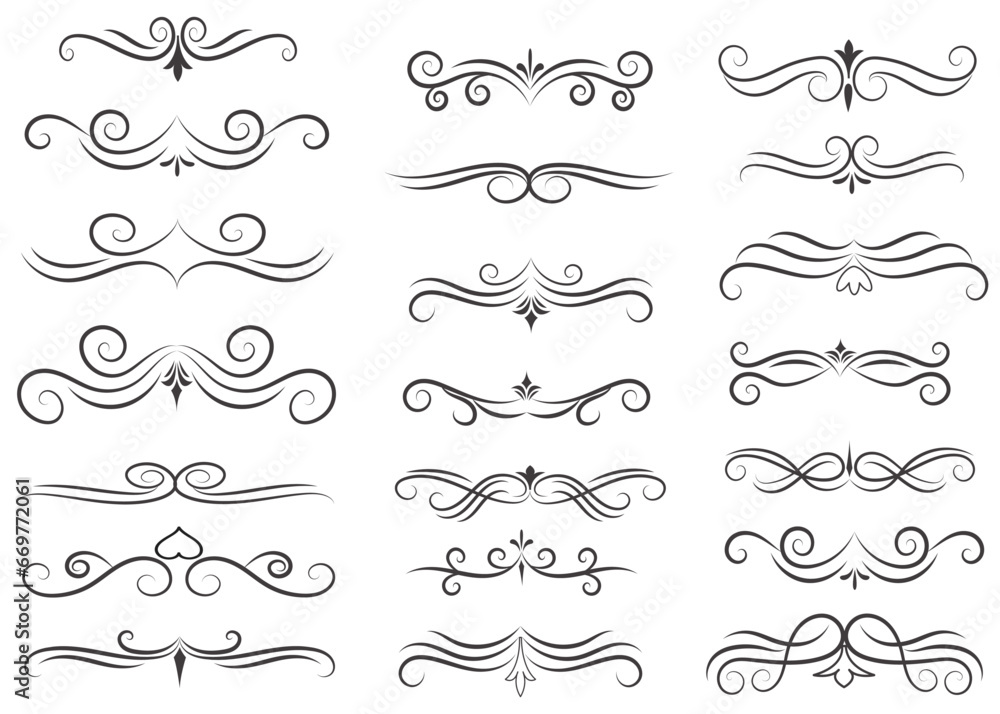 Page Divider And Design Elements. Set of Various Simple Black Divider Design, Assorted Divider Collection Template Vector. Collection of floral dividers elements mega decoration for Calligraphy. Page Divider And Design Elements. Set of Various Simple Black Divider Design, Assorted Divider Collection Template Vector. Collection of floral dividers elements mega decoration for Calligraphy.