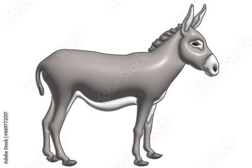 donkey on a white background  cartoon  3d  burro  