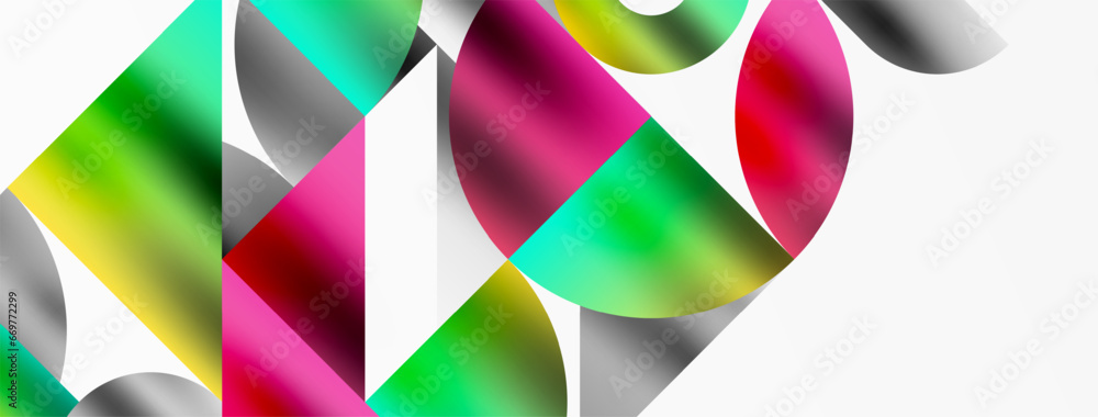 Artistic arrangement of triangles, lines, and circular elements in a mesmerizing geometric mosaic pattern, offering a visually dynamic and captivating composition Artistic arrangement of triangles, lines, and circular elements in a mesmerizing geometric mosaic pattern, offering a visually dynamic and captivating composition