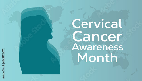 Vector illustration on the theme of Cervical Cancer awareness month observed each year during January.banner, Holiday, poster, card and background design.