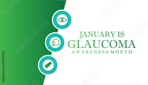 Vector illustration on the theme of Glaucoma awareness month observed each year during January.banner, Holiday, poster, card and background design.