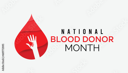 Vector illustration on the theme of National Blood Donor month observed each year during January.banner, Holiday, poster, card and background design.