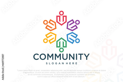global community logo icon symbol of community ,teamwork, family,and business group.