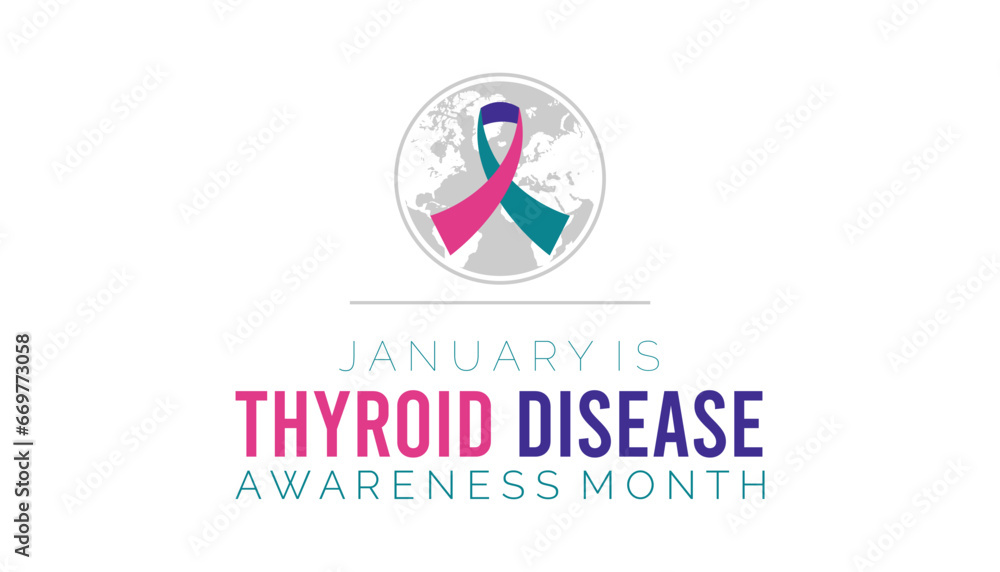 Vector illustration on the theme of National Thyroid Disease awareness month observed each year during January.banner, Holiday, poster, card and background design. Vector illustration on the theme of National Thyroid Disease awareness month observed each year during January.banner, Holiday, poster, card and background design.