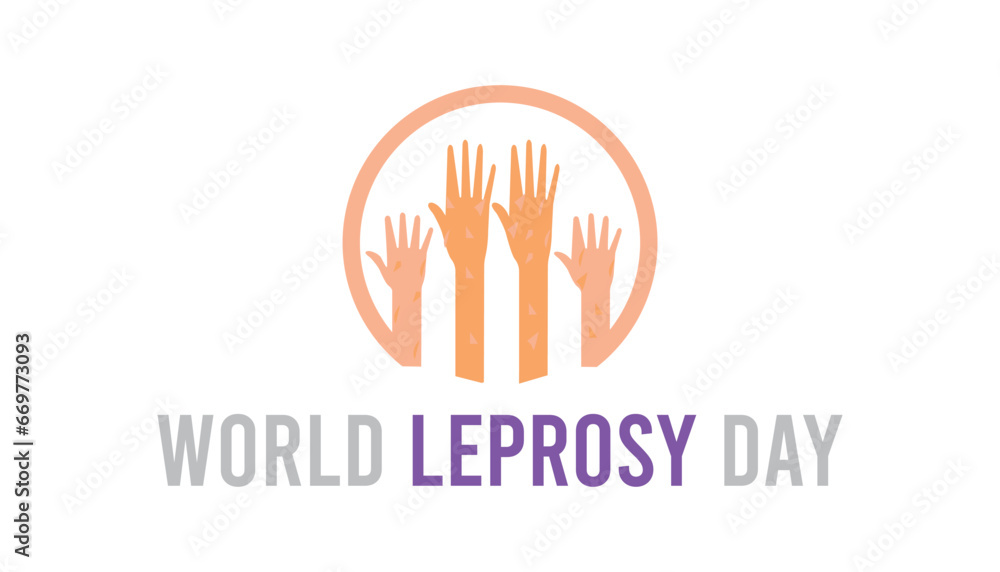 Fototapeta premium Vector illustration on the theme ofWorld Leprosy day observed each year during January.banner, Holiday, poster, card and background design.