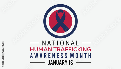 Vector illustration on the theme of National Human trafficking Awareness Month observed each year during January.banner, Holiday, poster, card and background design.