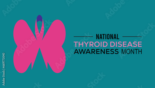 Vector illustration on the theme of National Thyroid Disease awareness month observed each year during January.banner, Holiday, poster, card and background design.