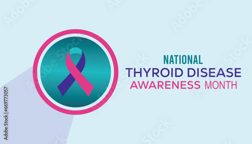 Vector illustration on the theme of National Thyroid Disease awareness month observed each year during January.banner, Holiday, poster, card and background design.