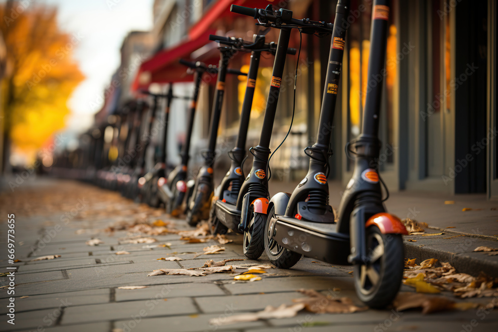Fototapeta premium Electric Scooter city center, leisure and tourism