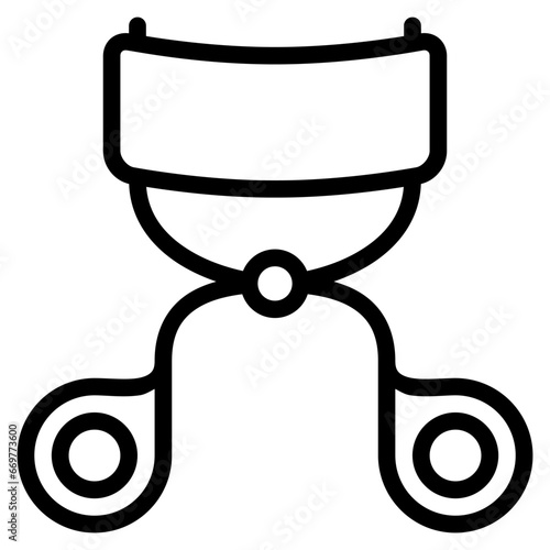 Eyelash curler icon with outline style and pixel perfect base. Suitable for website design, logo, app and UI. Based on the size of the icon in general, so it can be reduced.