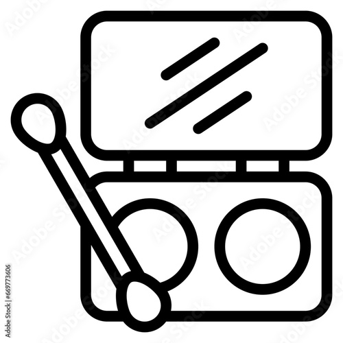 Eyeshadow icon with outline style and pixel perfect base. Suitable for website design, logo, app and UI. Based on the size of the icon in general, so it can be reduced.