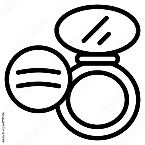 face powder icon with outline style and pixel perfect base. Suitable for website design, logo, app and UI. Based on the size of the icon in general, so it can be reduced.