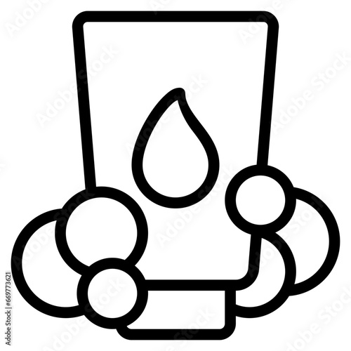 facial foam icon with outline style and pixel perfect base. Suitable for website design, logo, app and UI. Based on the size of the icon in general, so it can be reduced.