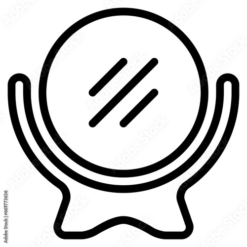 hand mirror icon with outline style and pixel perfect base. Suitable for website design, logo, app and UI. Based on the size of the icon in general, so it can be reduced.