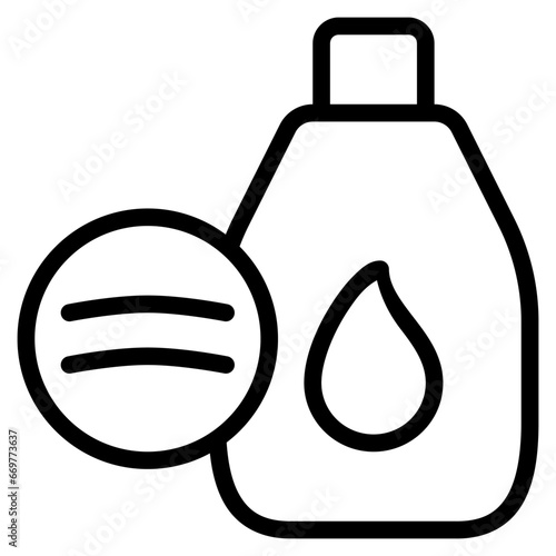 micellar water icon with outline style and pixel perfect base. Suitable for website design, logo, app and UI. Based on the size of the icon in general, so it can be reduced.