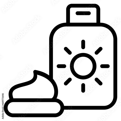 sunscreen icon with outline style and pixel perfect base. Suitable for website design, logo, app and UI. Based on the size of the icon in general, so it can be reduced.