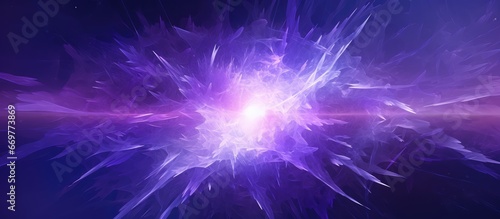 Fractal explosion of violet particles in a magical star composition