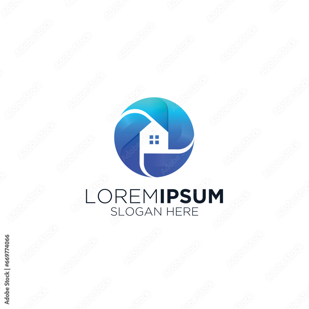 Fototapeta premium modern circle house agent logo