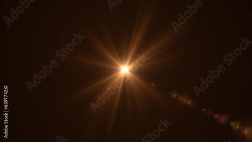 sunlight lens flare effects on black background