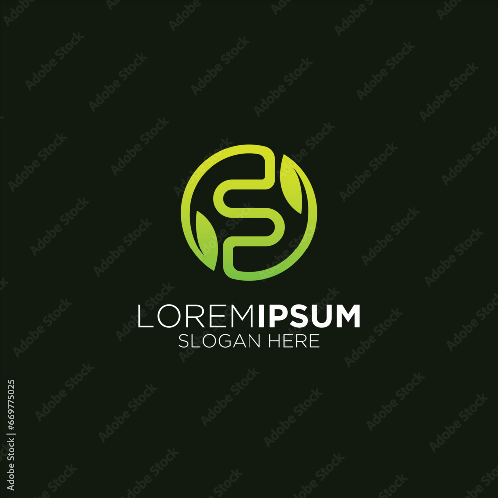 logo initiating nature green style logo initiating nature green style