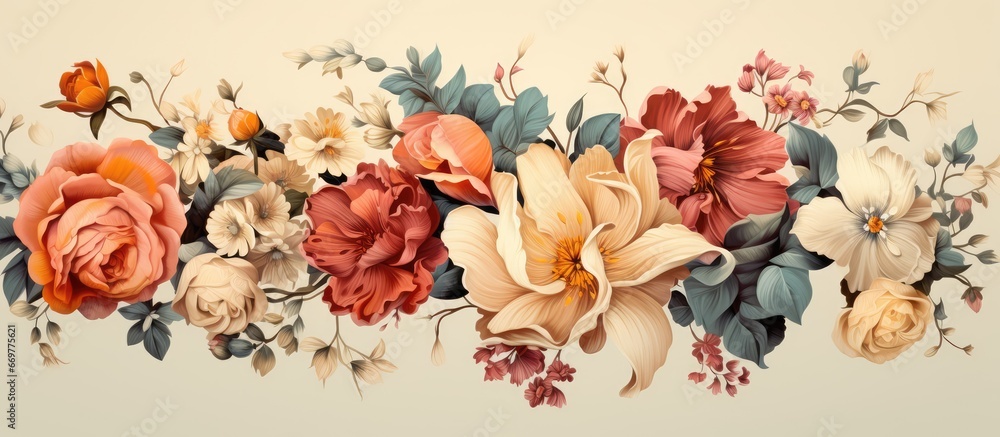 Beautiful vintage floral pattern art and design - obrazy, fototapety, plakaty 